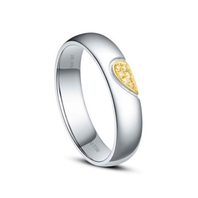 彩钻石对戒 男戒 女戒