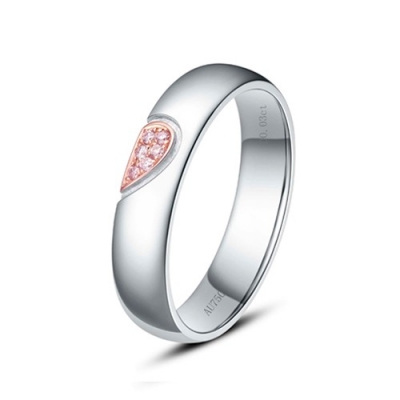 彩钻石对戒 男戒 女戒