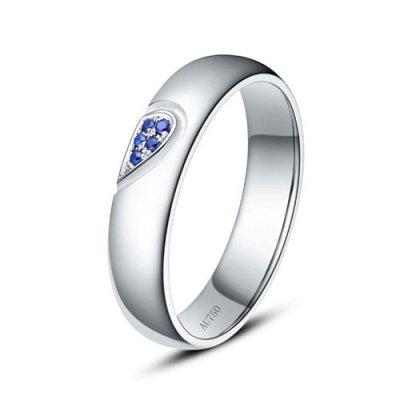 红蓝宝石对戒 男戒 女戒